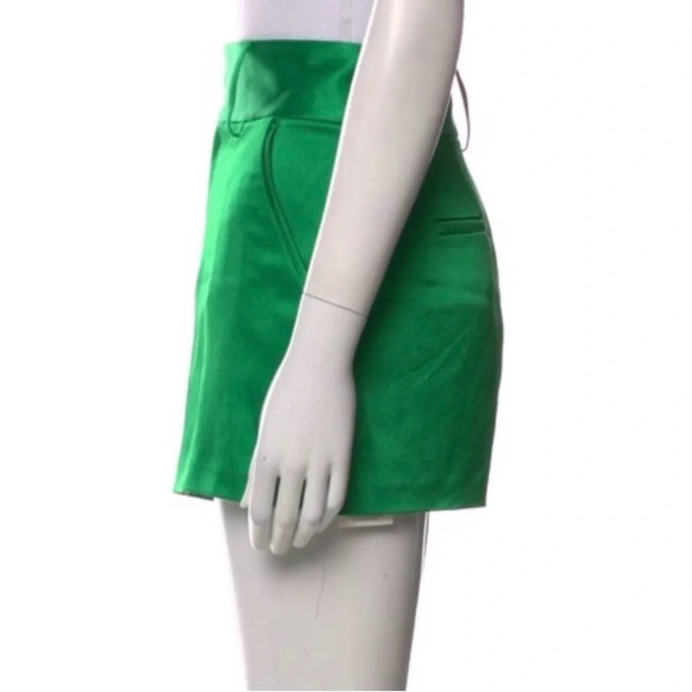Alice + Olivia Emerald Green High-Waist Tailored Shorts
